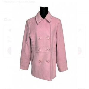 FLEET STREET WOOL Pink Pea Coat Button Up With Pockets M.